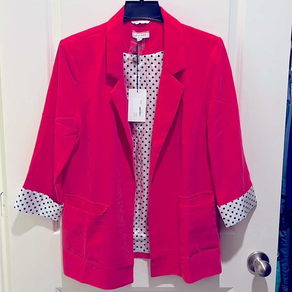 Hot Pink & polka dot blazer